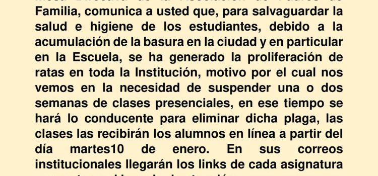 Suspenden regreso a clases en secundaria de Oaxaca por plaga de ratas