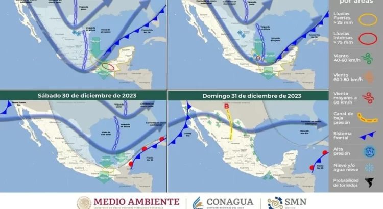 Emiten alerta por desplazamiento del frente frío número 19, en Oaxaca