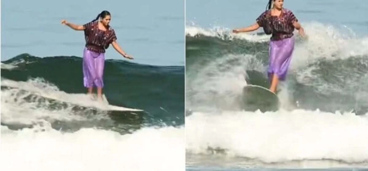 Patricia Ornelas: la surfista que conquista olas con su huipil Patricia Ornelas: la surfista que conquista olas con su huipil