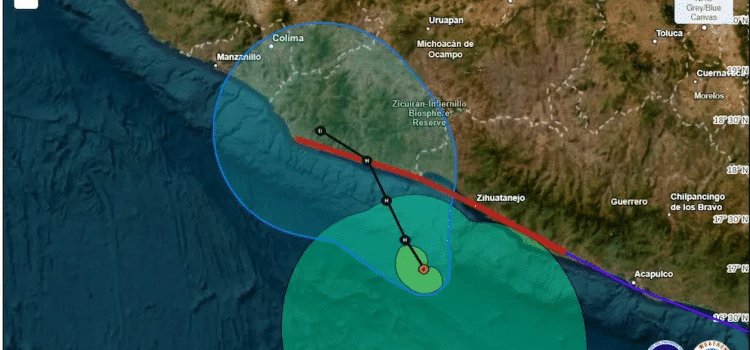 Tormenta «John» cambia de trayectoria y amenaza la costa del Pacífico