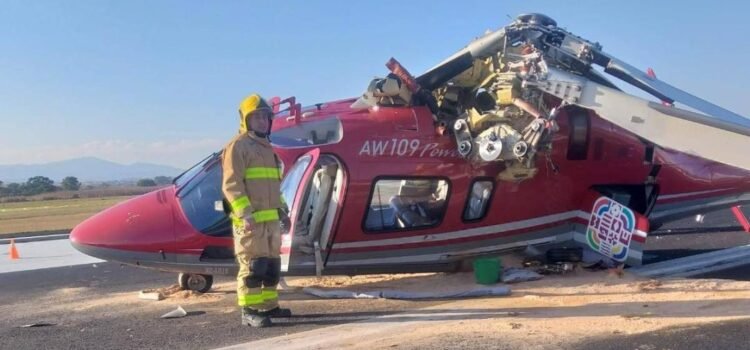 Se accidenta helicóptero del gobierno de Oaxaca para traslado de pacientes durante vuelo de adiestramiento