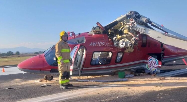 Se accidenta helicóptero del gobierno de Oaxaca para traslado de pacientes durante vuelo de adiestramiento