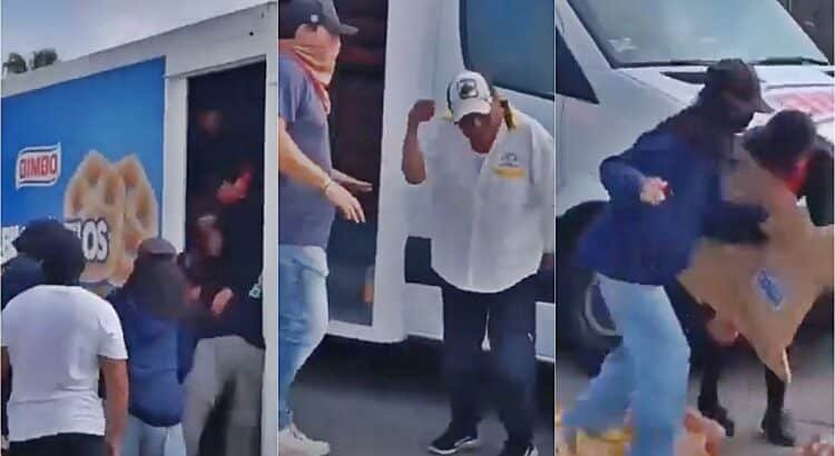 Taxista enfrenta a presuntos normalistas y frustra saqueo a camión repartidor de pan en Oaxaca