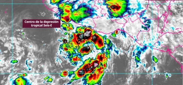 Se intensifica depresión tropical Seis-E frente a costas del Océano Pacífico