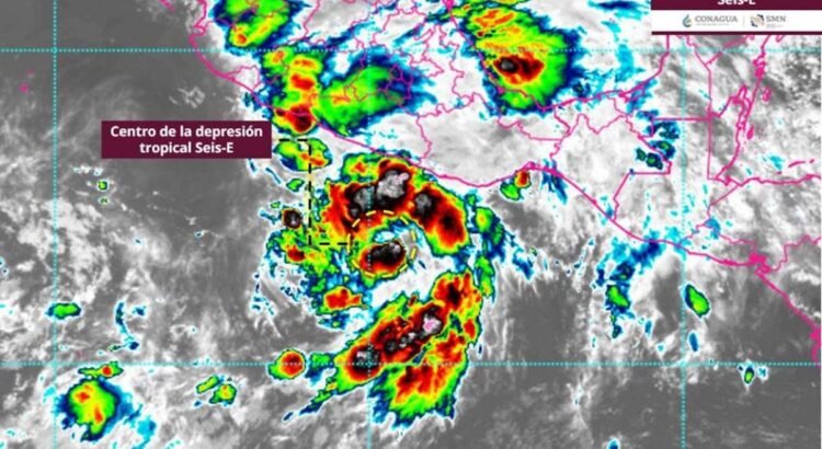 Se intensifica depresión tropical Seis-E frente a costas del Océano Pacífico
