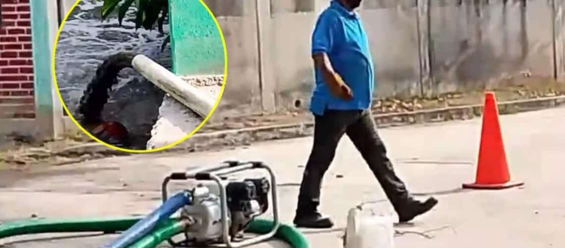 Funcionarios municipales arrojan aguas negras a río en comunidad del Istmo de Oaxaca