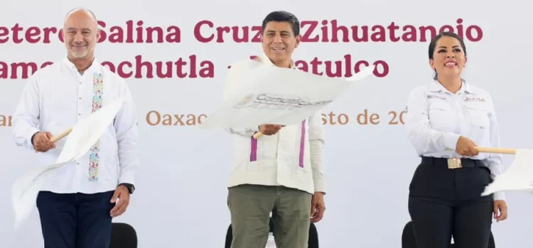Sheinbaum y Jara ponen en marcha modernización carretera de la Mixteca y Costa en Oaxaca