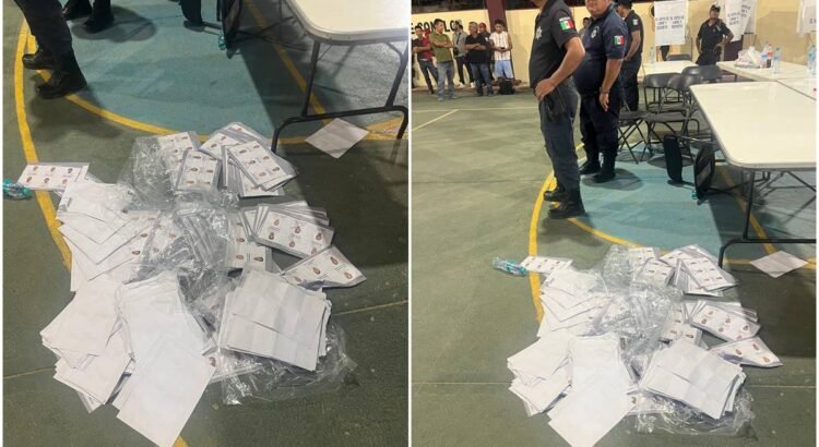 Ciudadanos queman casillas y boletas electorales durante elección en Santa Catarina Mechoacán, Oaxaca